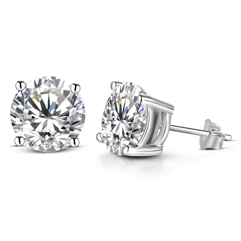 White gold classic earrings