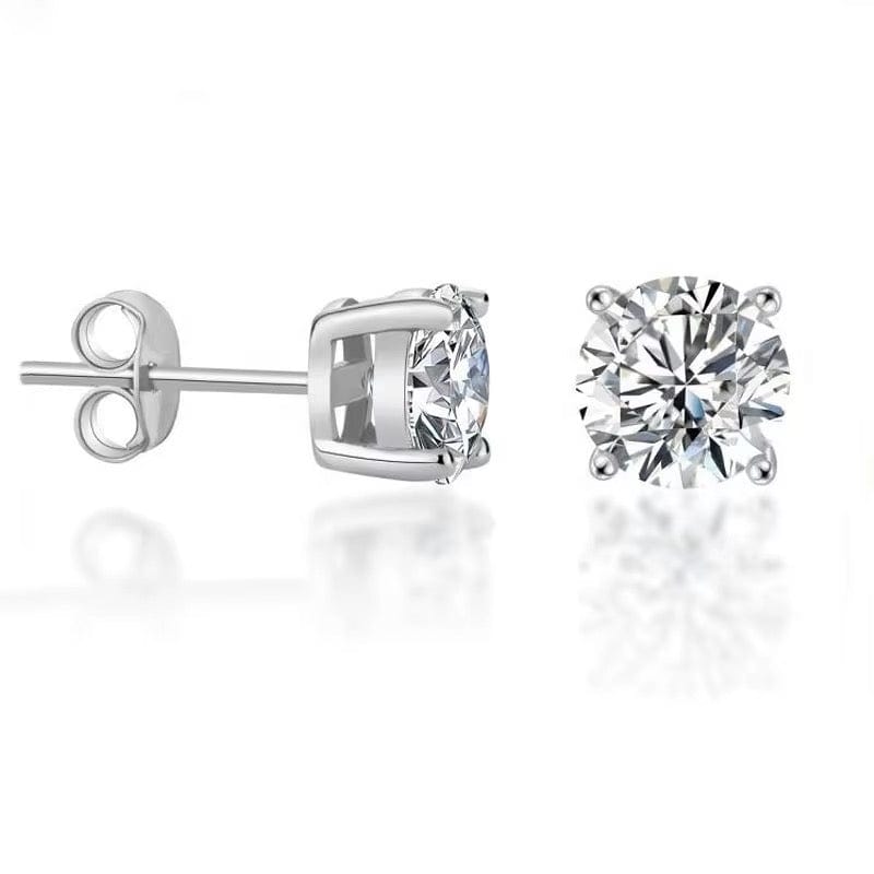 White gold classic earrings