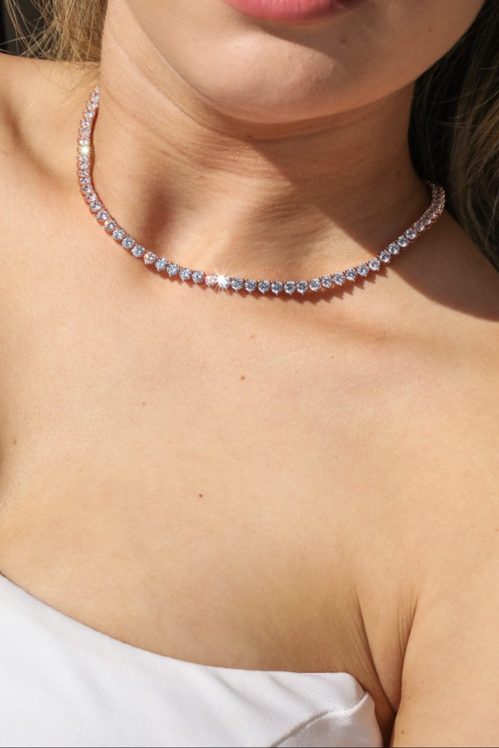 Tennis Necklace heart shape